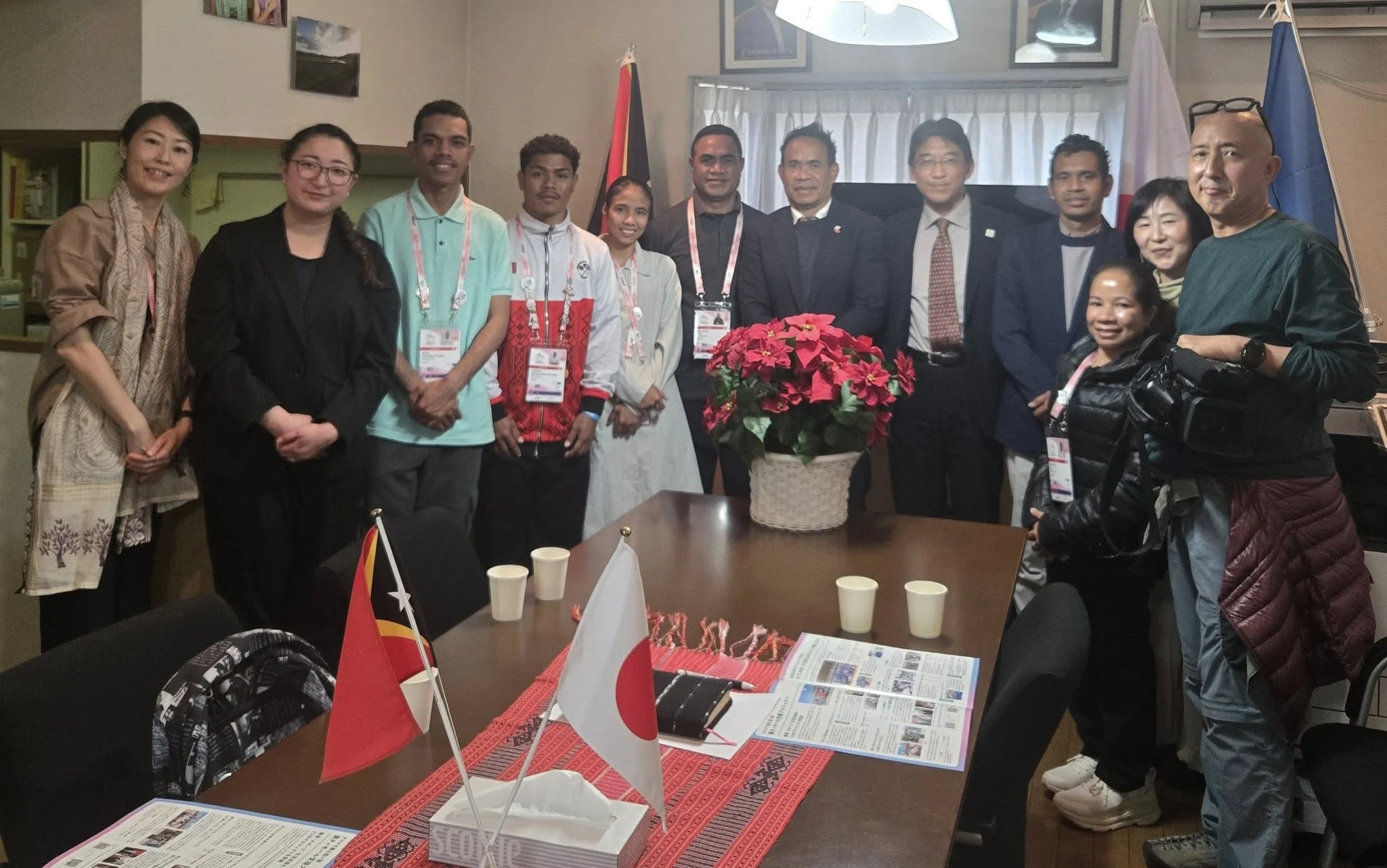 The Timor-Leste Embassy in Tokyo received deaf athletes and the Nippon Foundation to discuss inclusive sports, education support, and future