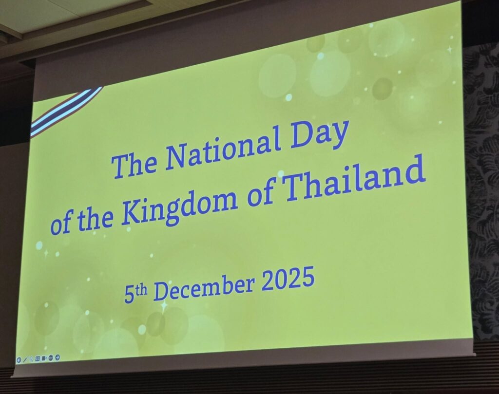 Timor-Leste Counselor Celio Moniz attending Thailand National Day reception in Tokyo