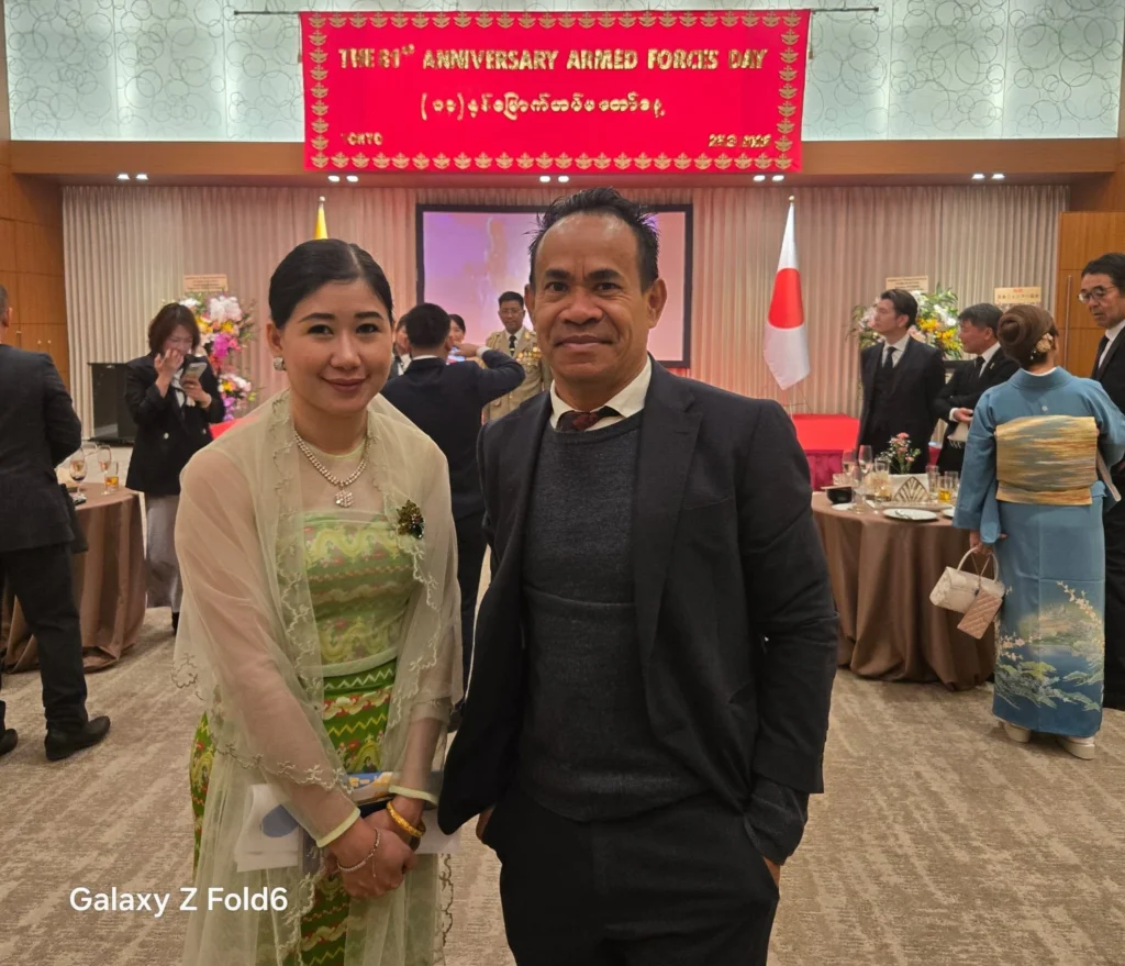 Counselor Celio Moniz representing the Embassy of Timor-Leste at the 81st Anniversary of Myanmar Armed Forces Day in Tokyo, March 2026.