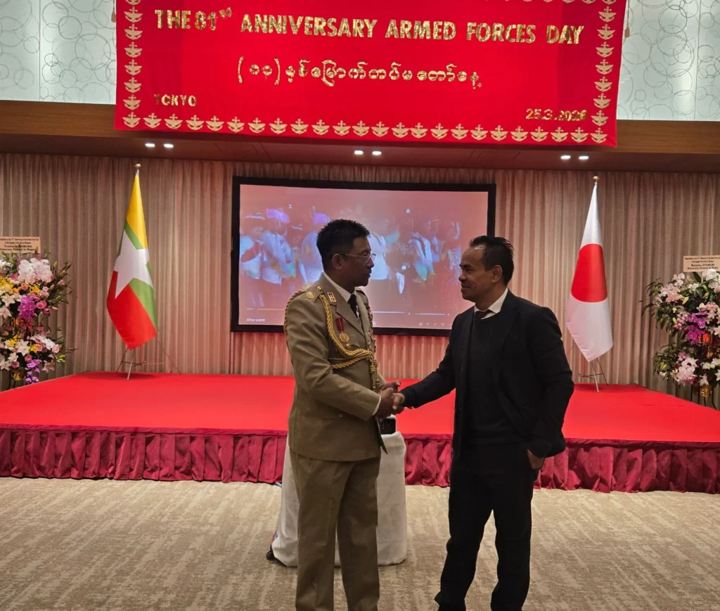 Counselor Celio Moniz during the diplomatic reception in Tokyo.