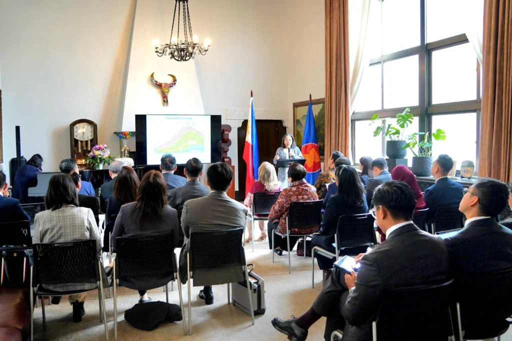 Counselor Celio Moniz participating in the 329th ASEAN Committee in Tokyo (ACT) meeting at the Philippine Ambassador's Official Residence.