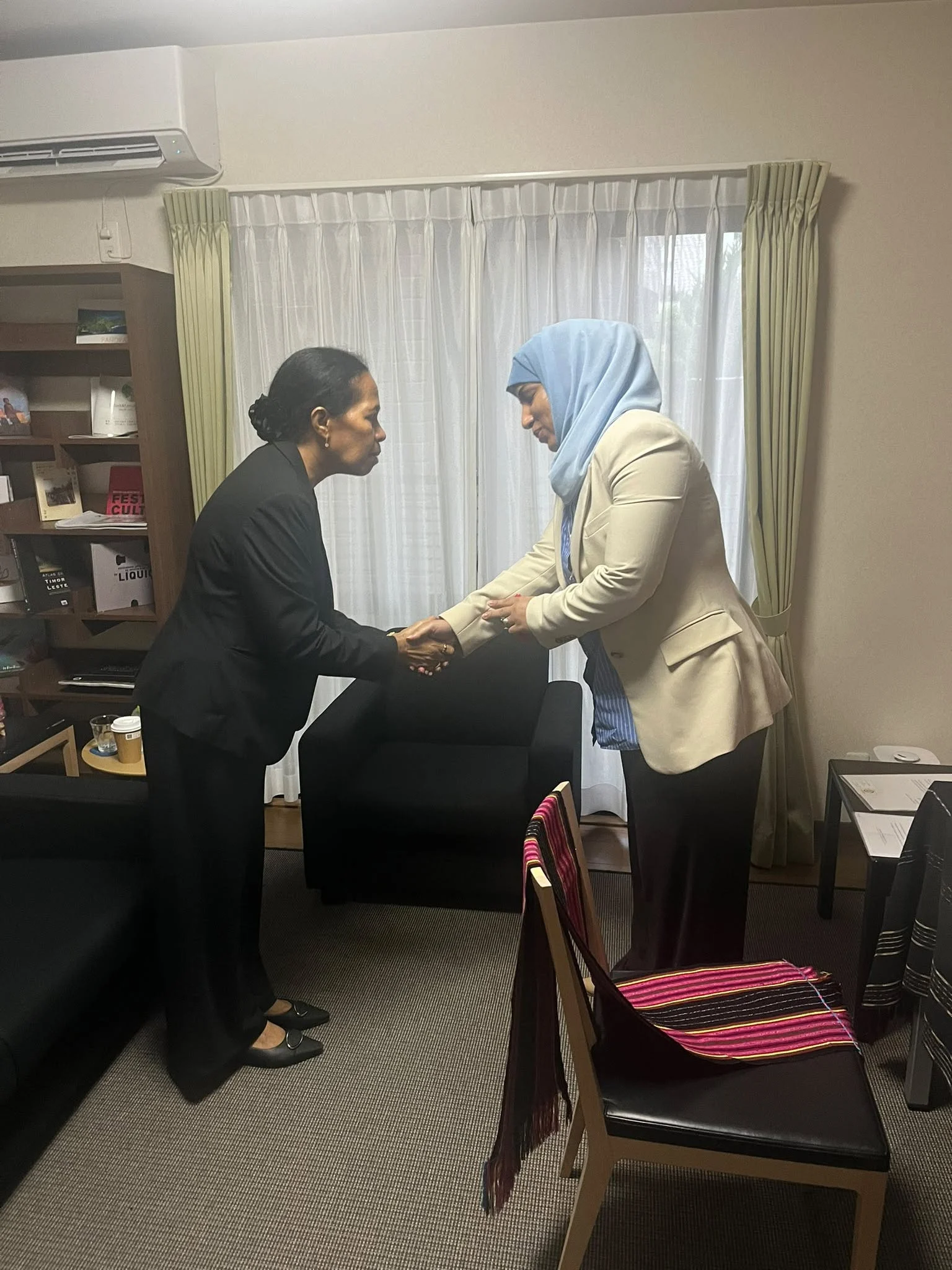 Embassy reception during national mourning period