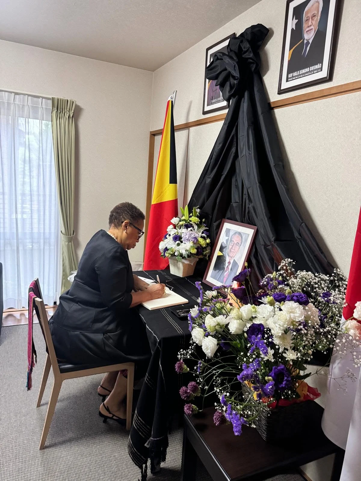 Book of condolences signing