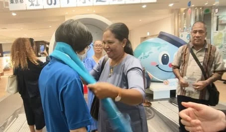 Delegação parlamentar de Timor-Leste durante a visita à estação de tratamento de águas residuais de Tóquio
