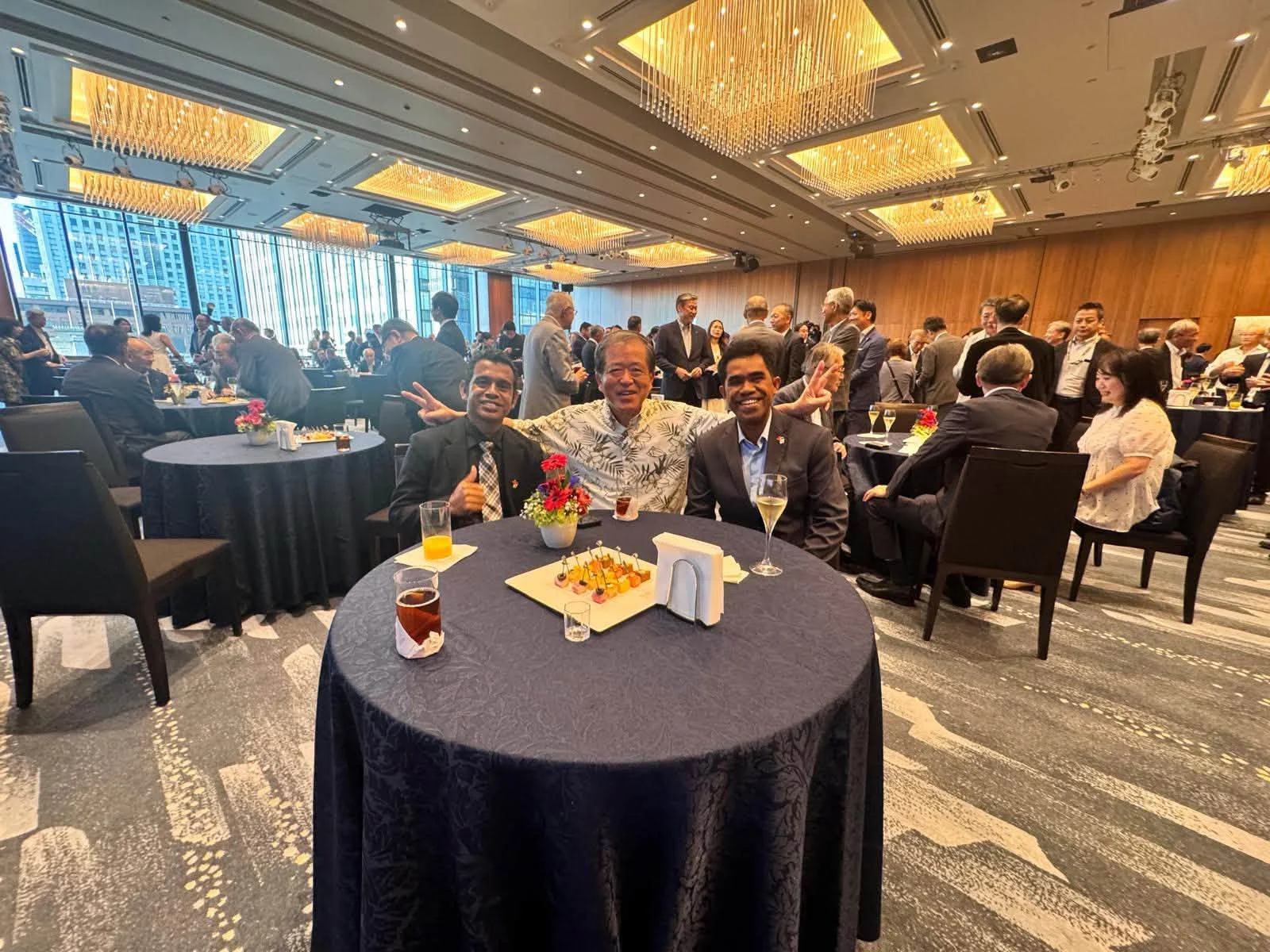 Embassy representatives at the KANSEI Reception, Tokyo Kaikan