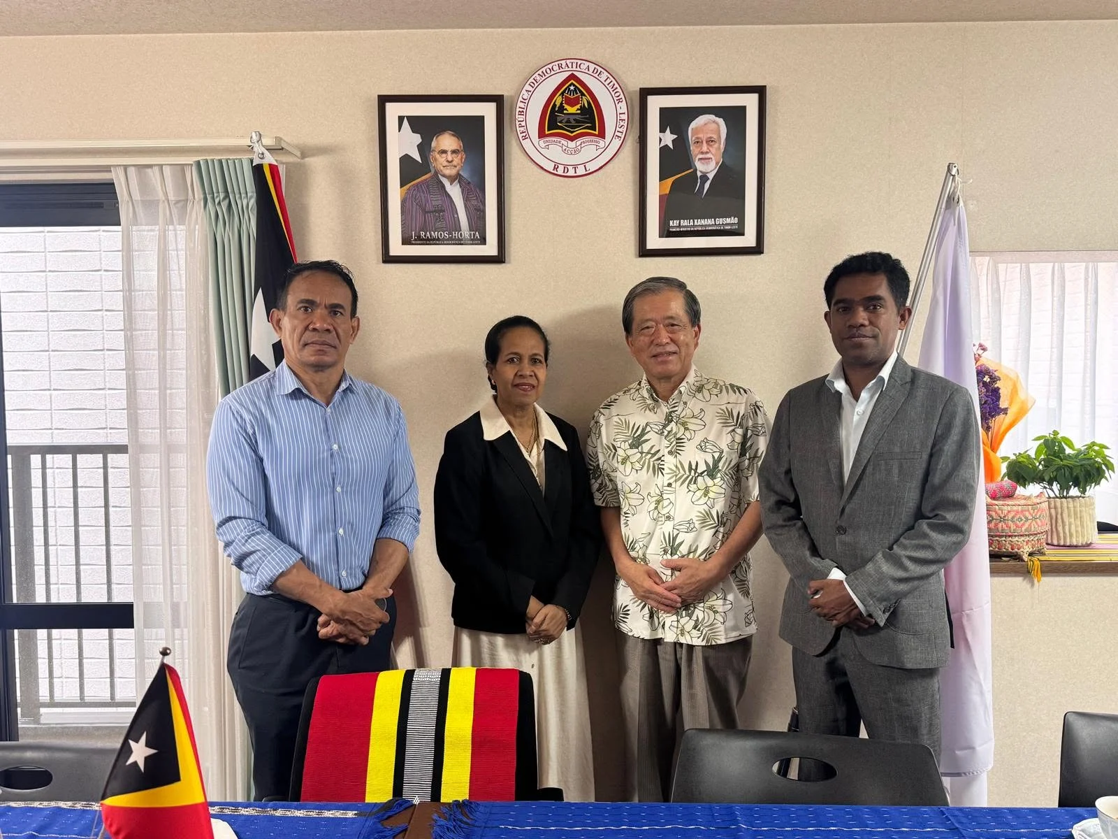 Ambassador Viegas receives Ambassador Kitahara at the Embassy of Timor-Leste in Tokyo
