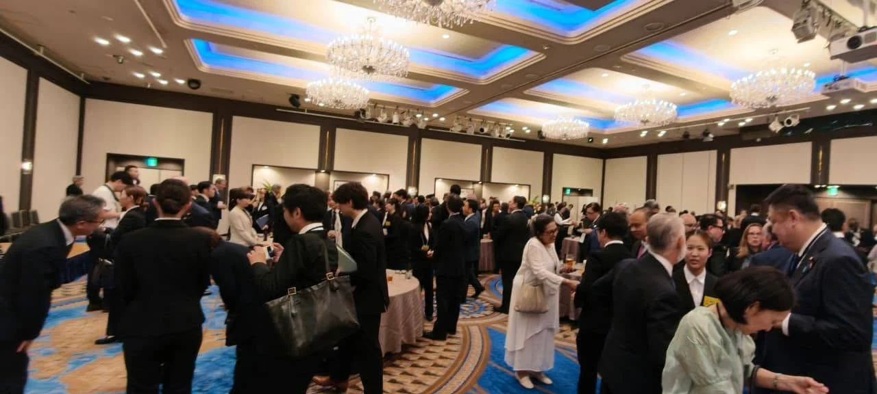Ambassadors and diplomatic guests at the Nagasaki dinner