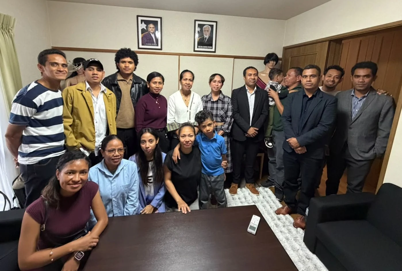 Community members and Embassy staff during the passport renewal service